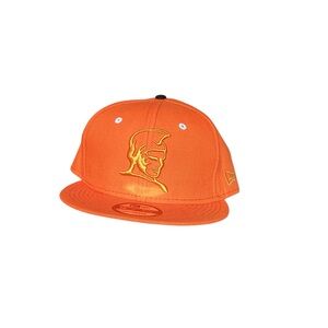 Fitted rare kamehameha Orange Snapback Cap with Golden orange Embroidery